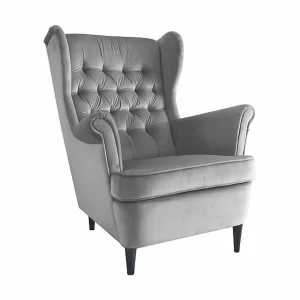 POLTRONA HARRY VELVET CINZENTO BLUVEL 14 / WENGE