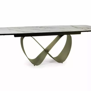 MESA CERÂMICA INFINITY BRANCO ÂMBAR BRANCO/COBRE 160(240)X95
