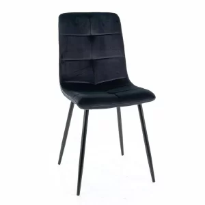 CADEIRA DE VELUDO IVO ESTRUTURA PRETA/BLUVEL PRETO 19