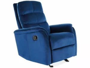 POLTRONA RECLINÁVEL DE VELUDO JÚPITER AZUL-MARINHO BLUVEL 86