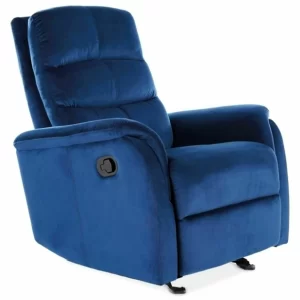 POLTRONA RECLINÁVEL DE VELUDO JÚPITER AZUL-MARINHO BLUVEL 86